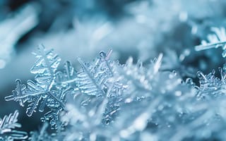 Картинка снег, снежинки, зима, лед, холод, природа, макро
