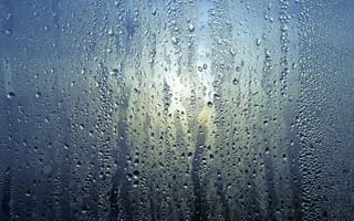 Картинка вода, капли, стекло, туман, природа, освещение, фон