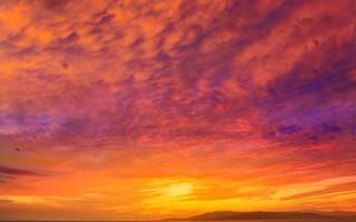 Картинка закат, море, пейзаж, небо, облака, природа, песок