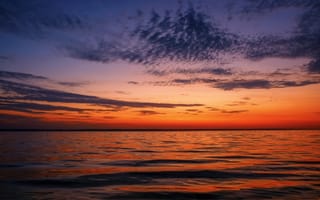 Картинка закат, море, небо, облака, пейзаж, вода, природа, красота