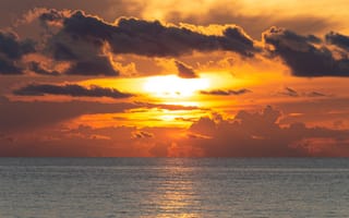 Картинка закат, море, облака, природа, пейзаж, красота, спокойствие