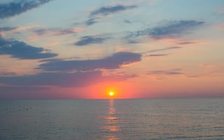 Картинка закат, море, небо, облака, пейзаж, природа, спокойствие