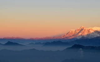 Картинка горы, закат, природа, пейзаж, небо, туман, восхитительный