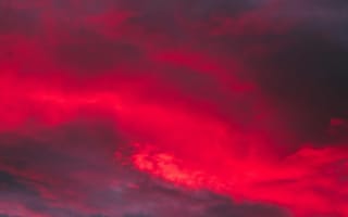 Картинка небо, облака, закат, красный, природа, пейзаж, атмосфера