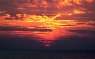 Картинка закат, море, облака, природа, пейзаж, красота, небо