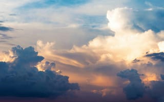 Картинка небо, облака, закат, природа, пейзаж, красота, атмосфера