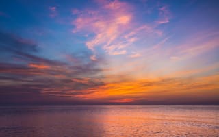 Картинка закат, море, небо, облака, пейзаж, природа, красота