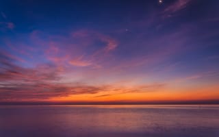 Картинка закат, море, небо, облака, пейзаж, природа, спокойствие