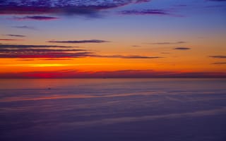 Картинка закат, море, небо, облака, пейзаж, красота, спокойствие