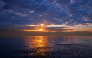 Картинка закат, море, облака, природа, пейзаж, спокойствие, водная гладь