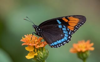 Картинка бабочка, цветы, природа, красота, лето, животные, макро