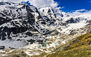 Картинка горы, природа, ледник, пейзаж, снег, небо, вода