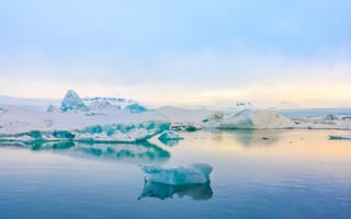 Картинка ледник, природа, пейзаж, океан, горы, зима, спокойствие