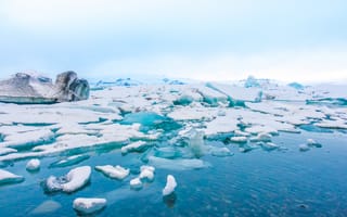 Картинка ледник, природа, водоем, пейзаж, зима, горы, лед