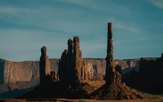 Картинка пейзаж, скалы, природа, горы, пустыня, камни, закат