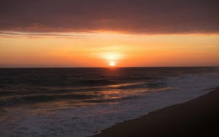 Картинка закат, море, пейзаж, природа, пляж, океан, небо