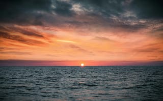 Картинка закат, море, пейзаж, небо, волны, природа, красота