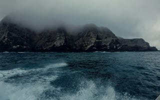 Картинка море, скалы, облака, природа, пейзаж, водная гладь, туман