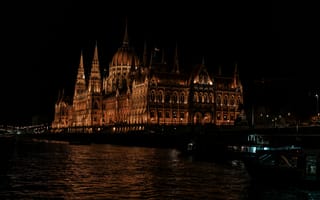 Картинка ночной пейзаж, здание, Венгрия, Парламент, освещение, река, архитектура, город, туризм, красота