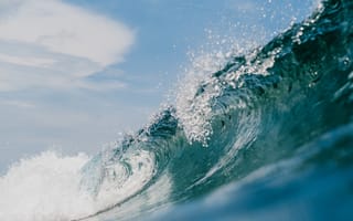 Картинка океан, волны, вода, природа, небо, пейзаж, лето