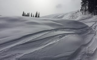 Картинка снег, зима, пейзаж, природа, лес, горный, холмы