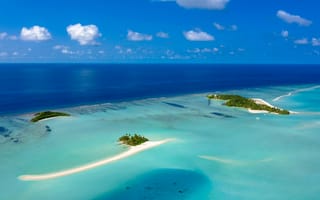 Картинка острова, море, пейзаж, природа, небо, воды, отдых
