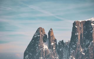 Картинка горы, природа, пейзаж, снег, небо, скалы, альпийский