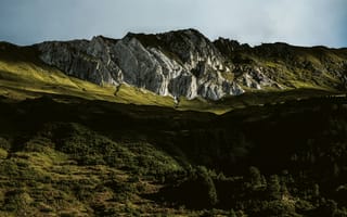 Картинка горы, природа, ландшафт, скалы, зелень, пейзаж, освещение