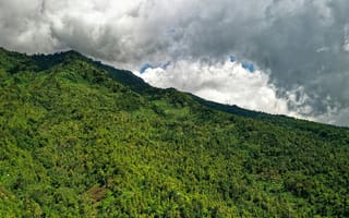 Картинка природа, горы, лес, облака, пейзаж, зелень, экология