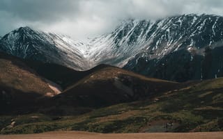 Картинка горы, природа, пейзаж, снег, облака, высота, ландшафт