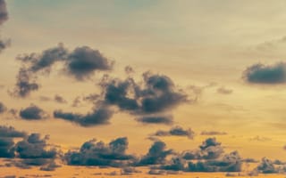 Картинка небо, облака, закат, природа, пейзаж, цвета, мир