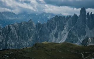 Картинка горы, природа, пейзаж, облака, скалы, долина, пейзажные обои