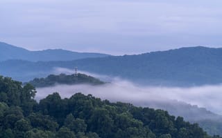 Картинка горы, туман, природа, пейзаж, лес, мгла, высота