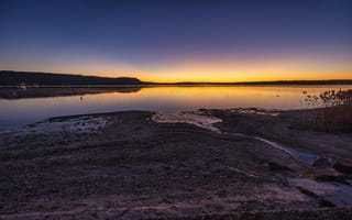 Картинка закат, озеро, природа, пейзаж, мирный, вода, небо