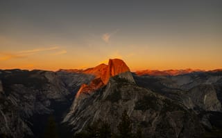 Картинка горы, закат, природа, пейзаж, Йосемити, скалы, красота