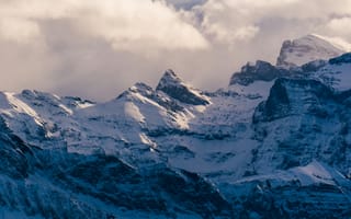 Картинка горы, снег, природа, пейзаж, облака, зима, горный
