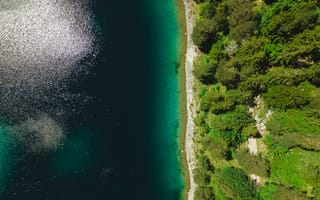 Картинка озеро, природа, лес, вода, пейзаж, берег, отдых