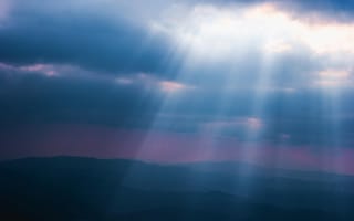 Картинка небо, облака, свет, природа, пейзаж, горы, атмосфера