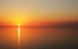 Картинка закат, море, пейзаж, природа, солнце, гладь воды, красота