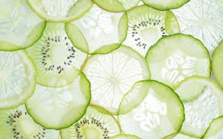 Картинка фрукты, киви, огурец, декор, свежесть, натуральный, еда