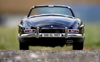 Картинка автомобиль, Мерседес, модель, 300 SL, 1957, черный, классика