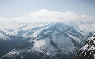 Картинка горы, снег, пейзаж, природа, высота, небо, зима