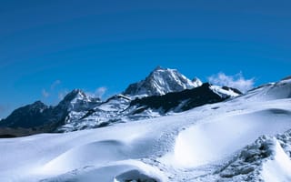 Картинка горы, снег, пейзаж, небо, природа, зима, альпинизм