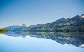 Картинка горы, озеро, природа, отражение, пейзаж, небо, синий