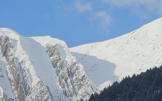 Картинка горы, снег, природа, пейзаж, небо, лес, зима