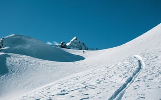 Картинка горы, снег, пейзаж, небо, зима, туризм, природа