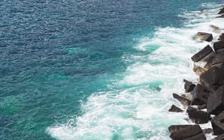 Картинка море, волны, пейзаж, скалы, природа, океан, воды