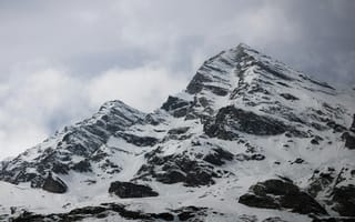 Картинка горы, снег, природа, пейзаж, небо, зима, скалы