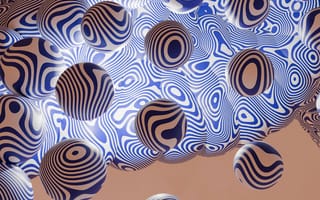 Картинка абстракция, шары, узоры, синий, дизайн, текстура, фоны