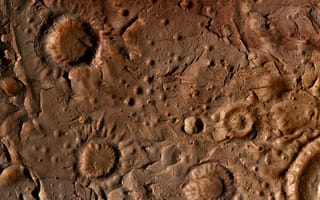 Картинка поверхность, марс, космос, текстура, планета, геология, кратеры